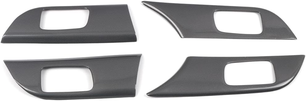 for Mitsubishi Lancer 2008-2017 Carbon Fiber Black Inner Door Handle Bowl Cover Trim 4pcs Car Accessories