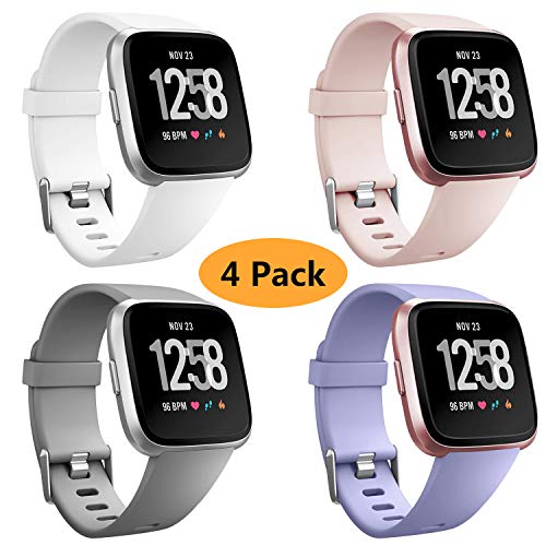 Neitooh 4 Packs Bands Compatible with Fitbit Versa/Versa 2/Fitbit Versa Lite for Women