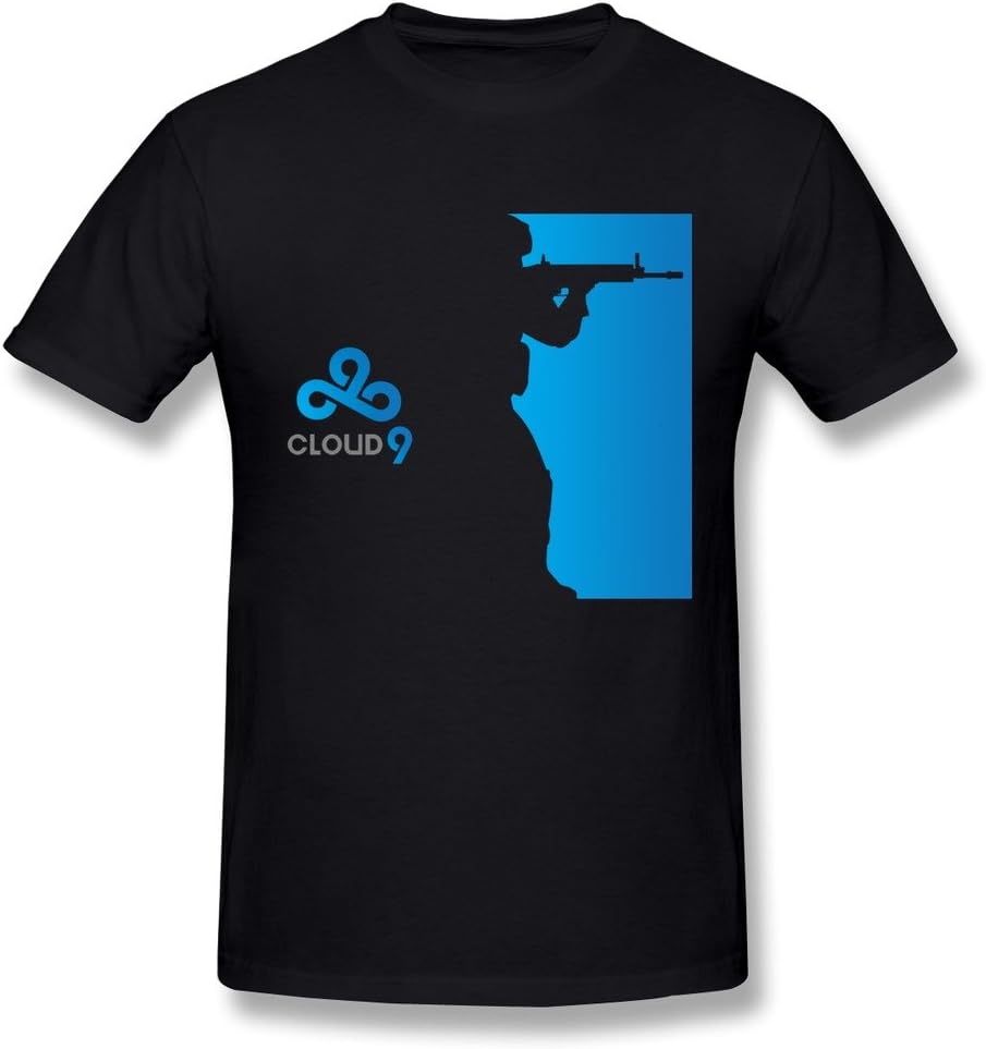 SUAMDAN Men's Cloud 9 Gaming Csgo Lol T Shirt Black