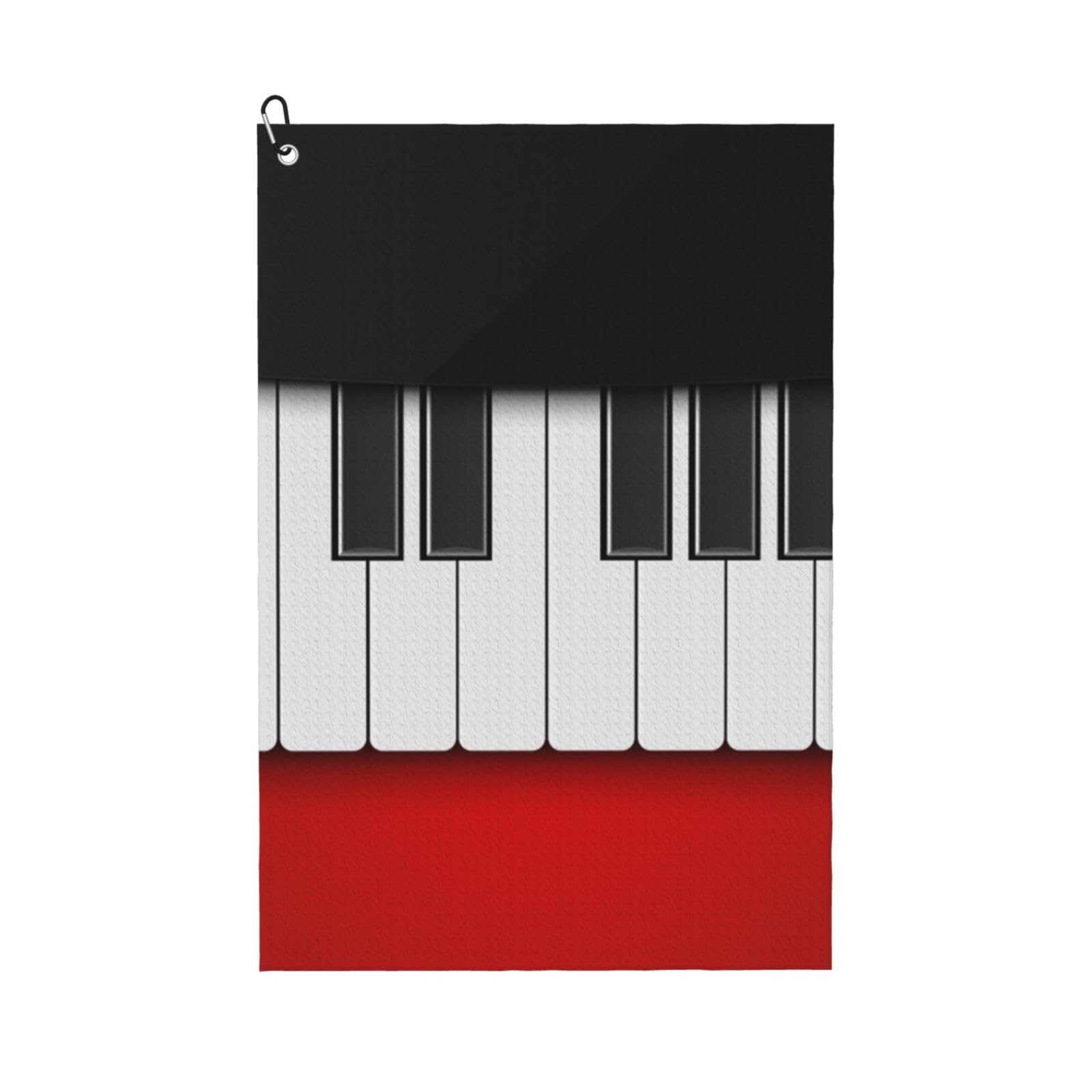 Hnnkloy Hand Drawn Piano, 16x24 in Portable Waffle Golf Towels with Carabiner Clip for Golf Bag