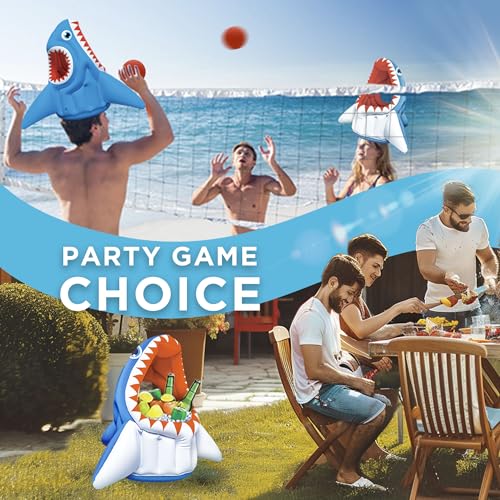 Image of iPlay, iLearn Kids Shark Pool Toy, 3-in-1 Inflatable Floating Pool Game