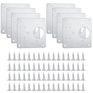 8 Pezzi Piastre di Riparazione per Cerniere per Armadietti, Piastra di Riparazione per Porte Cerniere con Fori, Piastre per Montaggio Piatto in Acciaio Inossidabile con Viti per Legno Ripiani Porte