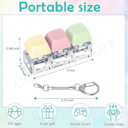 Image of 2 Pcs Keyboard Fidget Toy for Adults Fidget Keyboard Clicker Toys with LED Lights Keyboard Clicker Fidget Toy Stress Relief (3 in 1 Lighting)