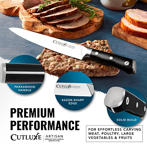 Cutluxe Carving Knife and Fork Set – Carving Knife Set for Meat, Brisket & BBQ – Razor Sharp Premium German Steel – Full Tang & Ergonomic Handle – Artisan Series - Image 9