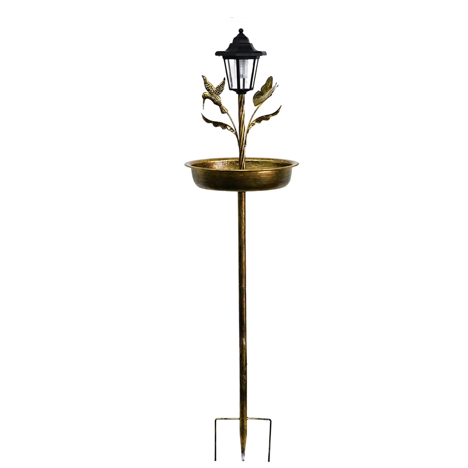 Mangeoire oiseaux métal solaire pour illuminer vos soirées de cour