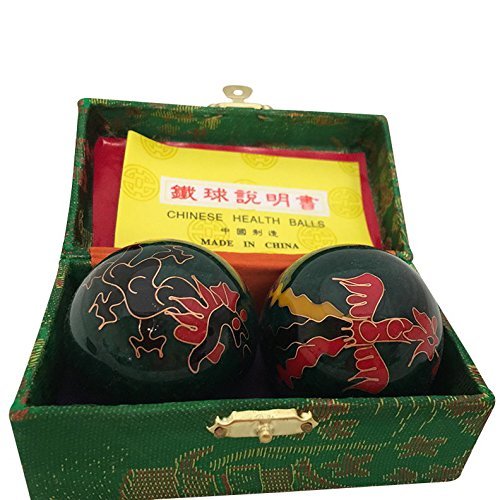 FreAire Thy Arts Baoding Balls Chinese Health Massage Exercise Stress Balls - Green Dragon & Phoenix #2