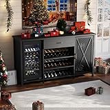 MilleLoom Wine Bar Cabinet,71'' Industrial Coffee Bar Cabinet with Wine Racks and Storage Drawer, Rustic Liquor Home Bar for Kitchen Dining Living Room