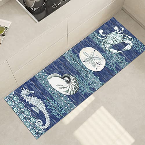 Tapete runner costero rústico azul marino 60x150 cm miniatura 5