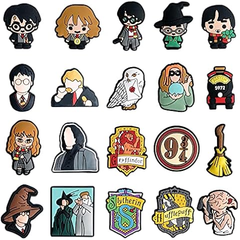 20 PCS Shoe Charms for Crocs, Potter Shoes Decoration Charm for Clog Pins Bracelet Wristband, Harry Clog Pins Accessories for Kids, Teens, Women, Men Cover