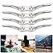 4 Pcs Rope Cleat Hook, Flagpole Rope Cleats, Boat Rope Cleats Hook, Stainless Steel Rope Cleats with Screw for FRP Yachts, Inflatable Yacht,Easy to Install (Total Length 112MM)