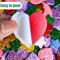 280 Pcs Glitter Foam Stickers Colorful Foam Stars and Hearts Self-Adhesive Stickers for DIY Scrapbooks Greeting Cards Arts Craft Supplies Christmas Birthday Holiday Party Decor — image 4