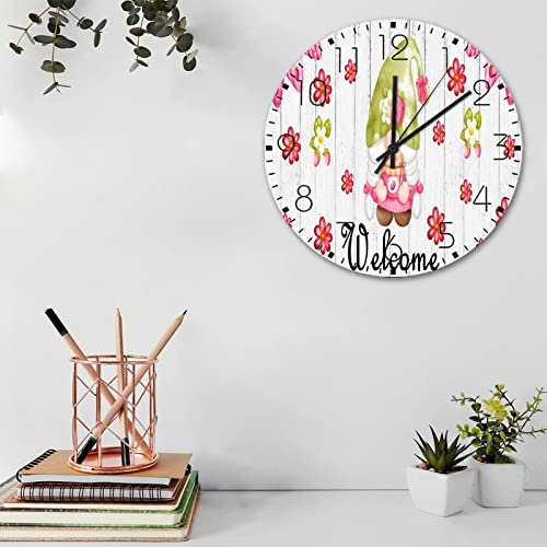 Horloge murale silencieuse sans bruit pour salon et décoration de Pâques