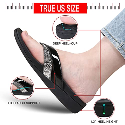 Image of Sounity Soft Arch Support Comfortable Sandals for Womens, Best Summer Dress Flip Flops with Cushion Memory Foam, Outdoor Walking Slippers for Plantar Fasciitis
