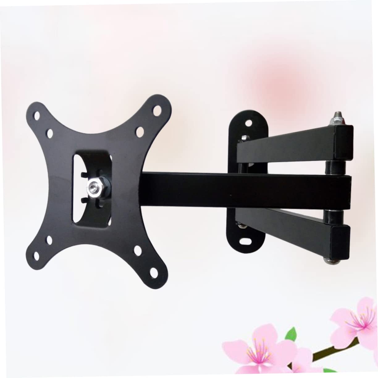 Supporto Tv da Parete Fisso per Monitor LED 15-27 Pollici | Angolo Inclinazione 15°, Portata 10kg, Metallo Nero, per Ambienti Commerciali e Intrattenimento