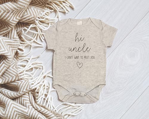 Hi Uncle I Can't Wait To Meet You Pregnancy Announcement Infant Bodysuit - Surprise Gift For Uncle, Brother, Brother In Law (Natural)