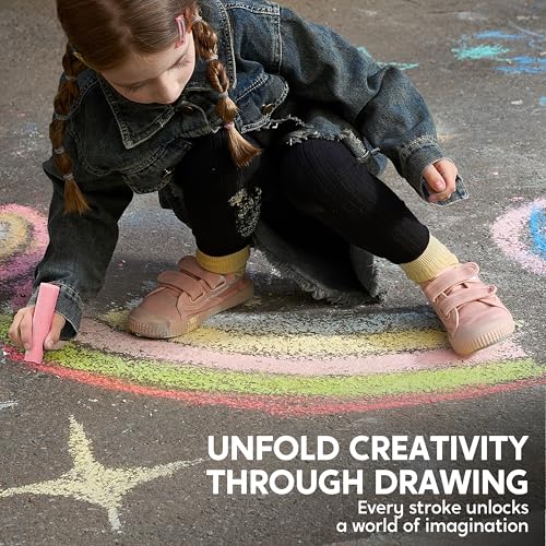 Image of JOYIN 16 PCS Sidewalk Chalks Set Non-Toxic Washable Jumbo Chalk Bulk for Toddlers 1-3, Painting on Chalkboard, Driveway and Playground, Outdoor Activities, Gift for Kids, School Supplies