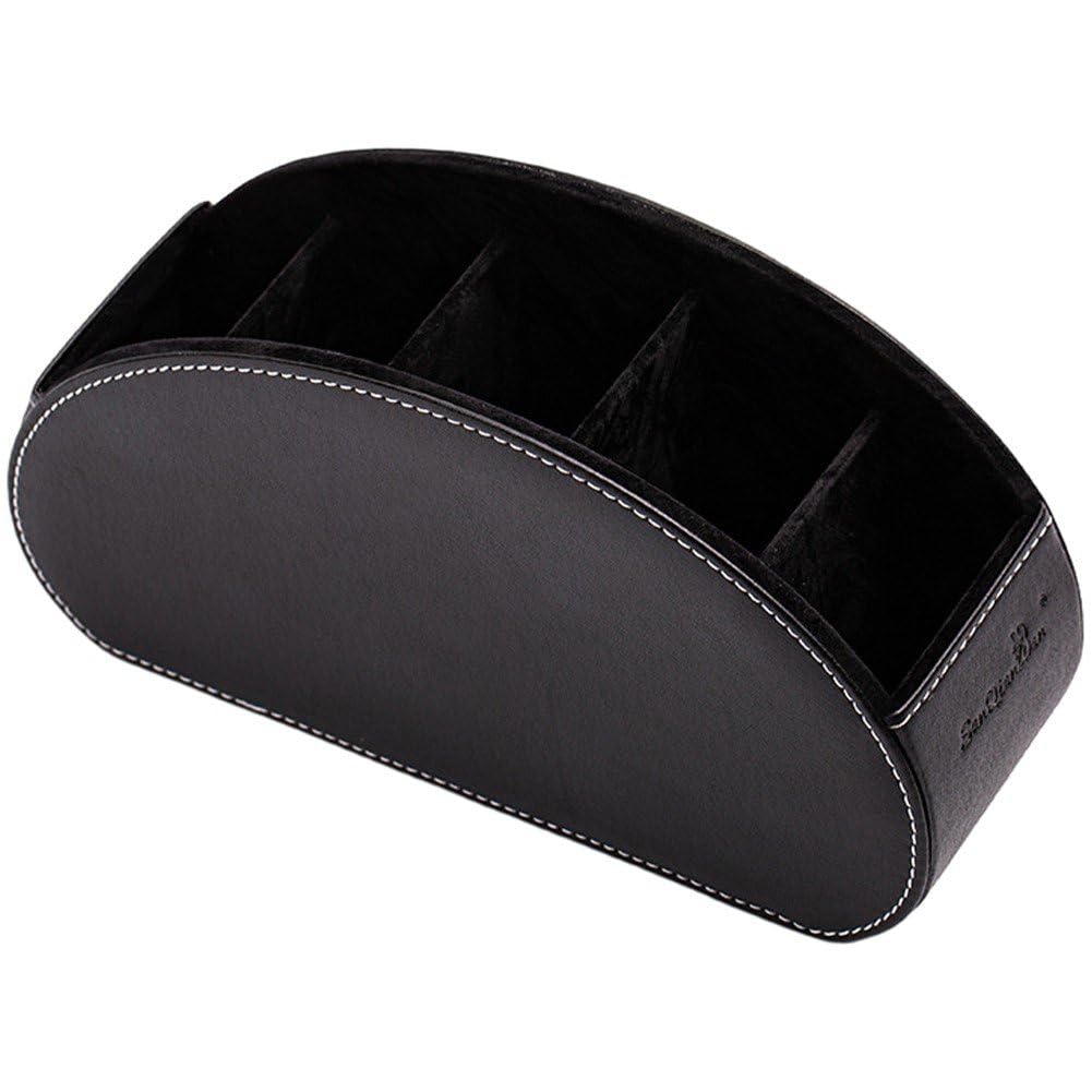 Caddie de rangement en cuir pour organiser vos télécommandes de salon