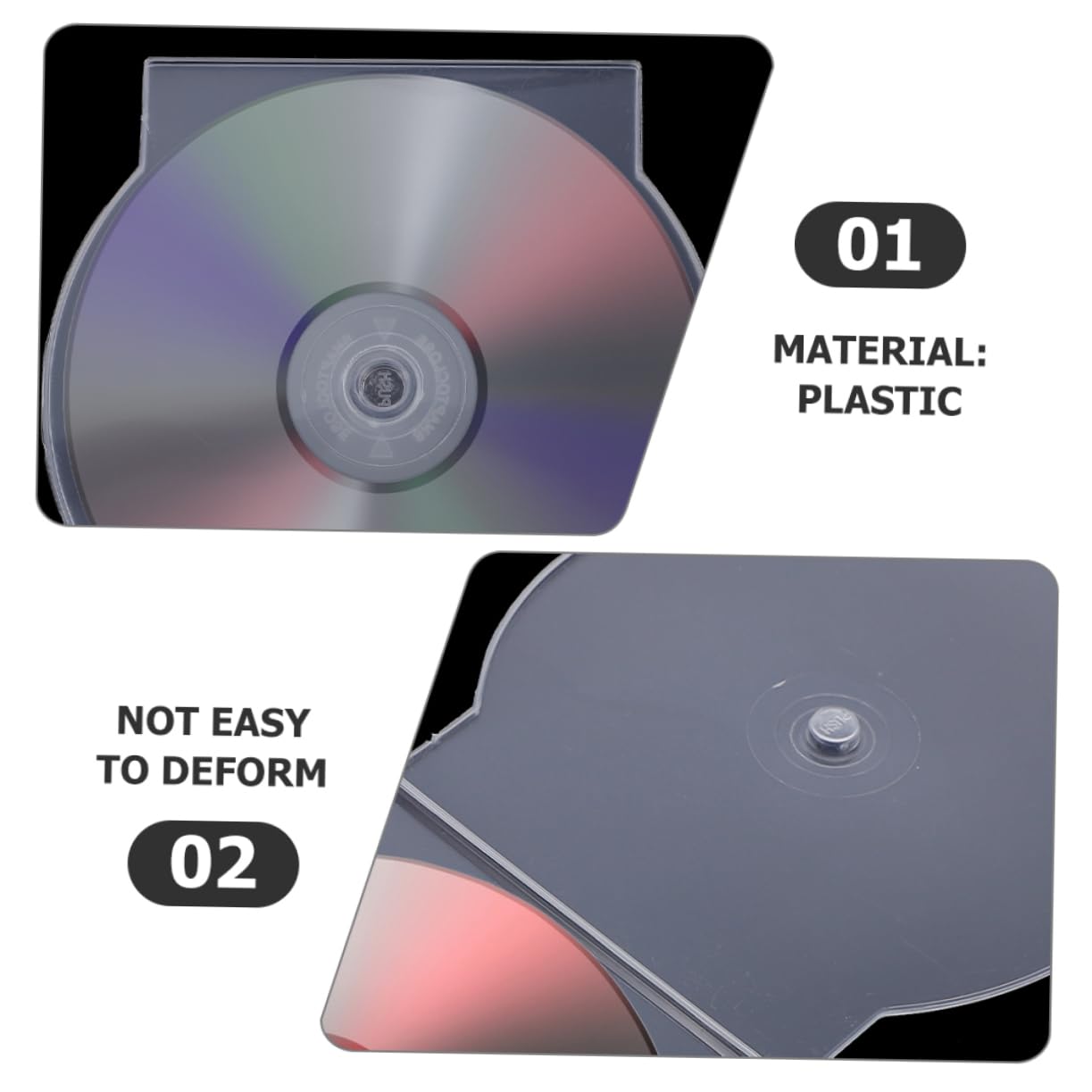 Cabilock Custodia Per Cd Trasparente in Plastica Rigida, Scatola Porta Cd Resistente Antipolvere, 50 Pezzi Per Archiviazione e Protezione Dischi, Per Casa, Auto e Viaggi