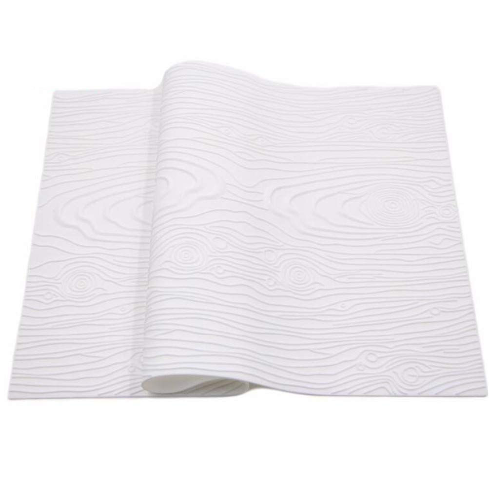 Valink White 3D Tree Bark Texture Cake Lace Mat,Silicone Lace Mold,Sugarcraft Fondant Mold Cake Lace Impression Mat,Cupcake Baking Border Decoration Tool Mould, Cake Edge Lace Pad, Diy Baking Molds (White)
