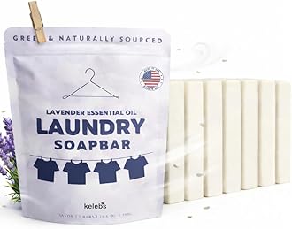 Laundry Soap Bar with Lavender for Sensitive Skin - Delicate Stain Remover Clothes, Underwear, Collar - 7 pcs