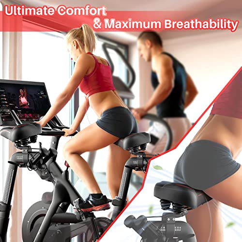 Oversized Bike Seat For Peloton Bike & Bike+, Comfort Seat Cushion Compatible With Peloton, Spin Bike, Road Or Exercise Bikes, Bicycle Wide Saddle Replacement For Men & Women, Accessories For Peloton #TOP3