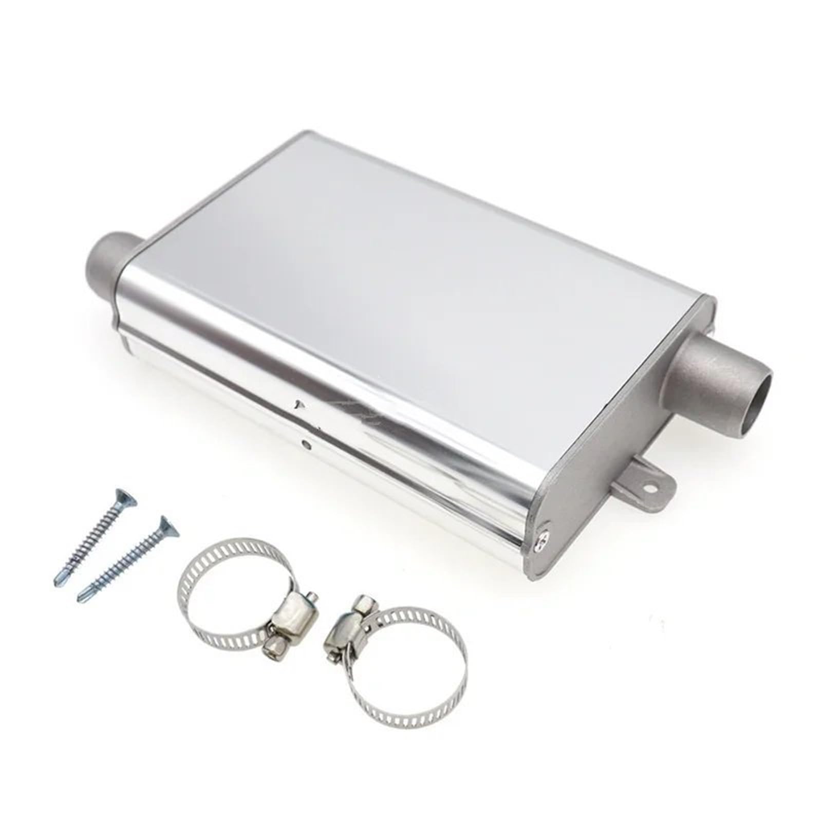 nagrzewnica pomocnicza Tłumik końcowy 24 mm, ulepszony zacisk mocujący, rura wydechowa do ogrzewania postojowego z silnikiem Diesla, pasuje Webasto Eberspacher(Upgraded Silver)