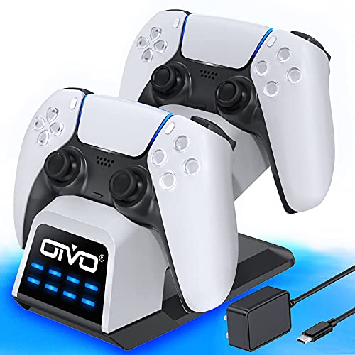 PS5 Controller Charging Station, Playstation 5 Controller Charger Station with 2-Hour Fast Charging AC Adapter,OIVO PS5 Remote Charger for Dualsense Controller, PS5 Controller Charging Docking Station