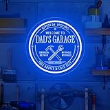 Custom LED Garage Neon Sign, Customized Garage Tool Sign Neon Lights for Wall Decor, Personalized Garage Light Up Signs for Workshop Carport Carbarn Man Cave Repair Shop Business, Men Dad Gifts