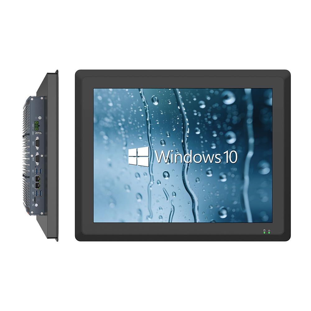 Industrie Panel Industrial PC Touchscreen PC Panel 17 Inches, Fanless Embedded IP65 Capacitive Screen Monitor, Windows OS,4xUSB3.0,2xUSB2.0,HDMI,4xRS232+2×RS485 COM,2xLAN(I7-7500U8G RAM 128GB SSD)