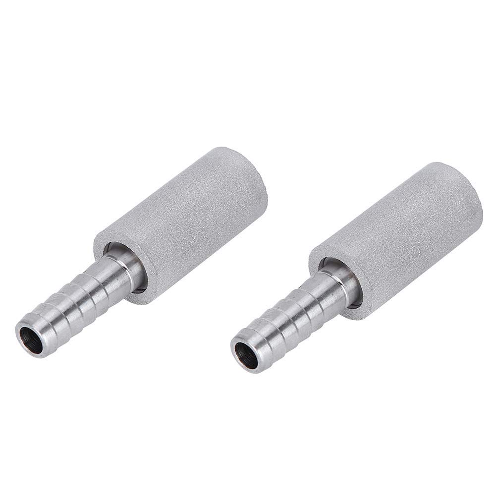 2Pcs 0.5μm Acero Inoxidable Piedra de aireación Piedra de difusión Piedra de aireación de Acero Inoxidable con 1/4 Pulgadas de diámetro Exterior Barb