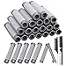 YMHPRIDE 22 pièces Auto-prise Clips pour rouleaux de cheveux Clips moelleux de racine de cheveux petits bigoudis de coiffure de salon,mise à niveau en nylon auto-collant collant avec 2 peignes(Gris)