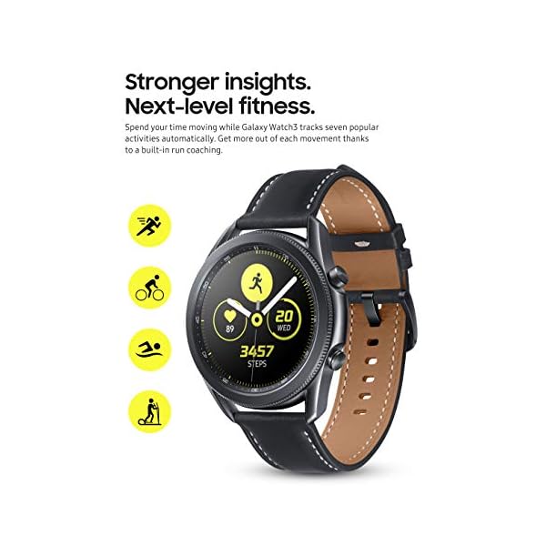 SAMSUNG Galaxy Watch 3 (45mm, GPS, Bluetooth) Smart Watch with Advanced Health Monitoring, Fitness Tracking, and Long lasting Battery - Mystic Black (US Version)
