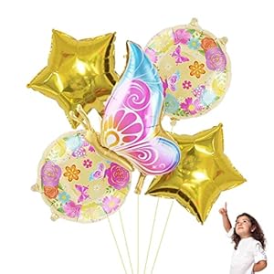 Vlinder Bloem Ballonnen – 3D Vlinder Folie Ballonnen,Zonnebloem Bladeren Feest Ballon Mylar Ballonnen Foto Rekwisieten…