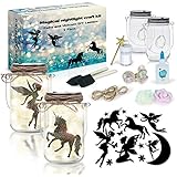 2Pepers DIY Fairy and Unicorn Nightlight Craft Kit (2 Pack), Fairy Lantern Jars Arts and Crafts for Girls, Make Your Own Unicorn Lamp Decor Craft Project, Fairy and Unicorn Gifts for Kids