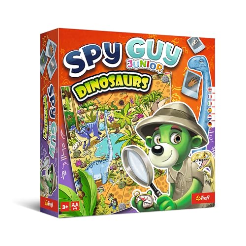 Trefl - Spy Guy Junior Dinosaurs - Juego cooperativo de Detectives para pequeños Jugadores, Juego de Mesa de Familia, Busca Pruebas y Captura al Delincuente,para niños a Partir de 3 años