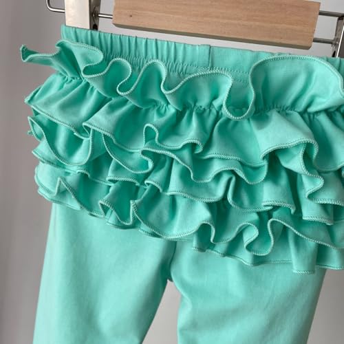 Girls Ruffle Footless Tights Pants Solid Color Soft Stretch Leggings Pants Multicolour Skinny Active Trousers2