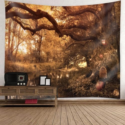 Tapisserie murale tissu fantastique paysage de rivière 200x200