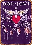 FLmiling Music Bon Jovi Concert Plaque Poster Metal Tin Sign Retro Vintage 8x12 Inch Wall Decor