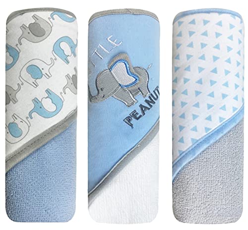 Image of MODERN BABY 3 Pack Hooded Baby Bath Towel Set for Newborns Infants & Toddlers, Boys & Girls Baby Hooded Towels