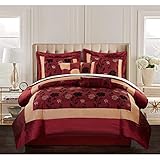 Nanshing Angela King 7-Piece Jacquard Comforter Set, Red