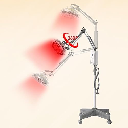 Miniatura 6 de TDP y terapia de luz roja infrarroja con base, dispositivo de lámpara de calor infrarrojo 2 en 1 con bombilla de 275W