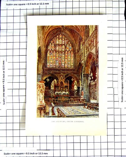 Cathédrale d'Exeter de Sanctuaire d'Impression de Couleur C1850-C1930 Cathédrale d'Exeter de Sanctuaire d'Impression de Couleur C1850-C1930