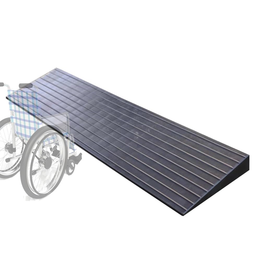 Rampa Di Soglia In Gomma, Rampa Per Sedie A Rotelle, Altezza 3cm 4cm 5cm, Superficie Antiscivolo, Striscia Di Transizione Per Porte, Gradini, Robot Spazzini, Scooter (80 * 22 * 5cm)
