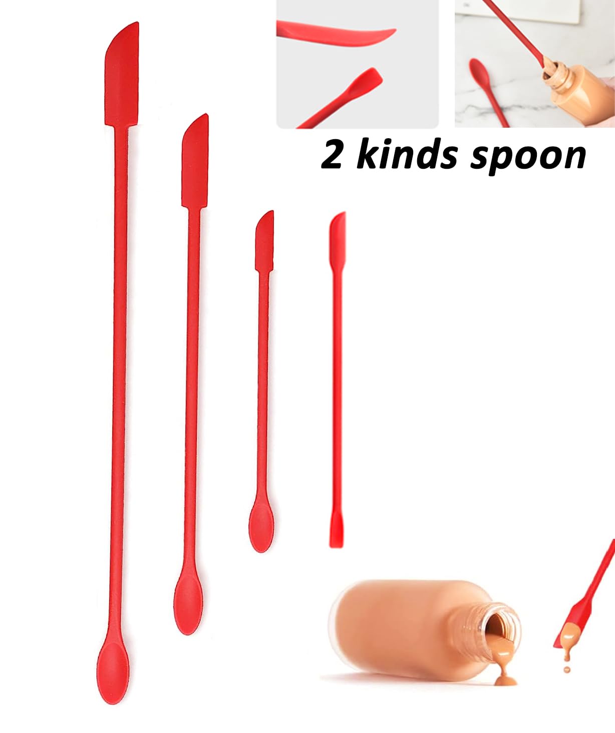 Wopanxye 4pcs Mini Silicone Spatula, Small Silicone Spoons - Image 3