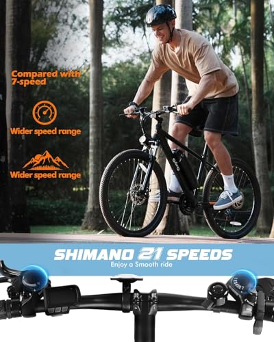 Qlife Racer Electric Bike for Adults – 21-Speed Mountain