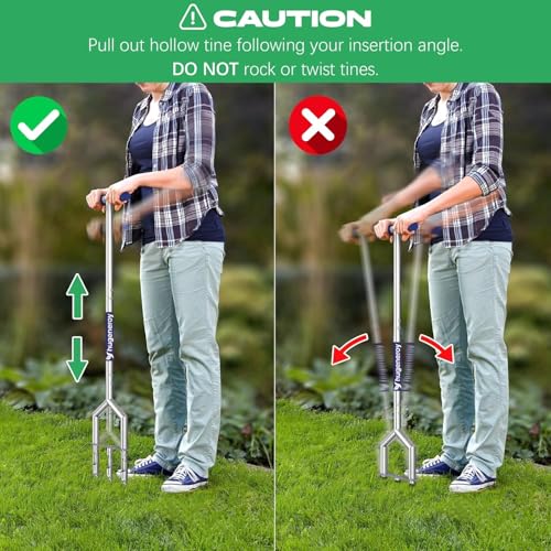 Manual Push Core Aerator with 3 Tines