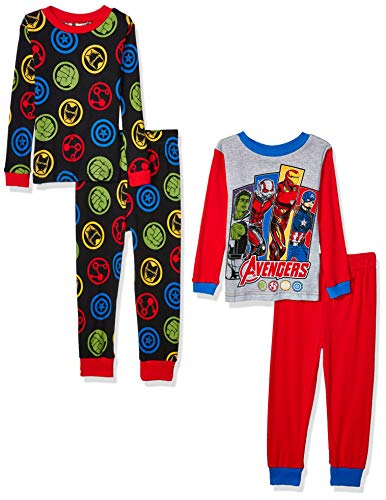 Marvel Boys' Avengers 4-Piece Cotton Pajama Set #TOP10