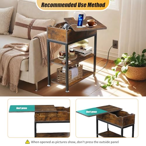 Mesa auxiliar giratoria para el sofa con enchufes para el salon moderno 7