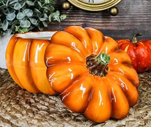 Ebros 6" Diameter Home And Kitchen Gourmet Vegetable Pumpkin Soup Or Dessert Bowl With Lid Ceramic Decor Dinnerware For Halloween Pumpkins Party Accent (1) #TOP7