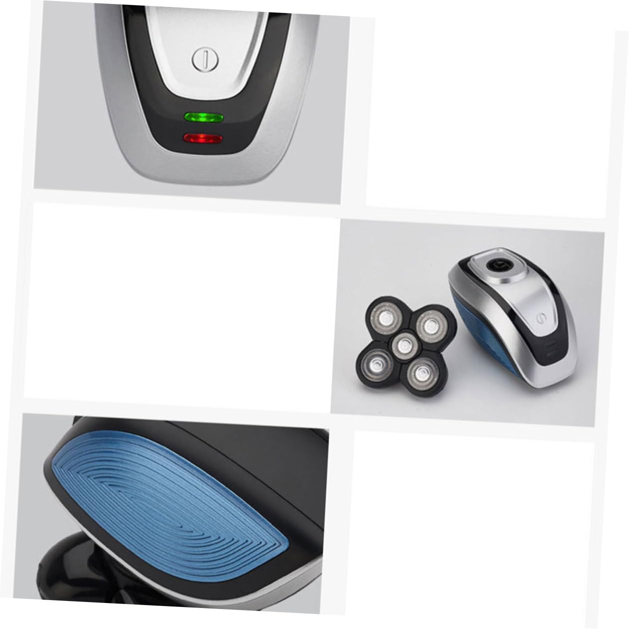 Abaodam Rasoio Elettrico Uomo 5 Lame Flottanti 4d Ipx6 Rasoio Barba e Testa Ricaricabile USB per Uso Quotidiano